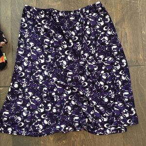 Chic Purple Patterned A-Line Skirt